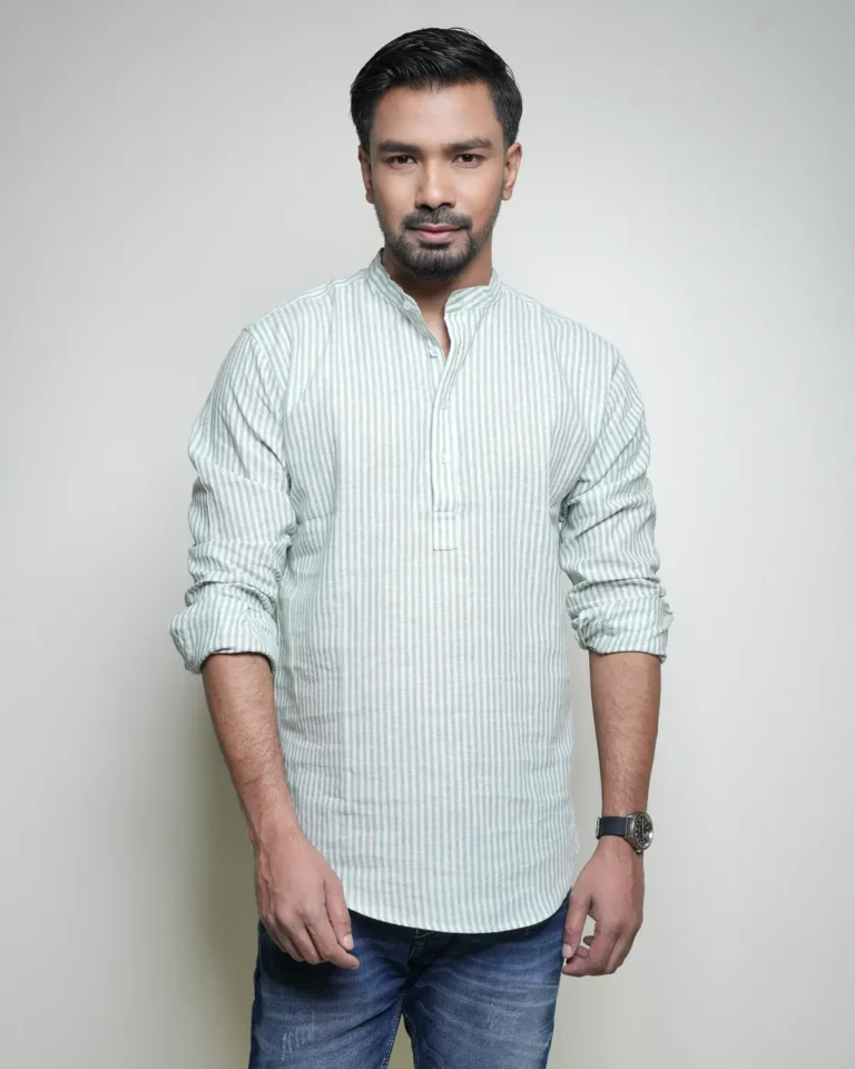 Men's Band Collar Shirt