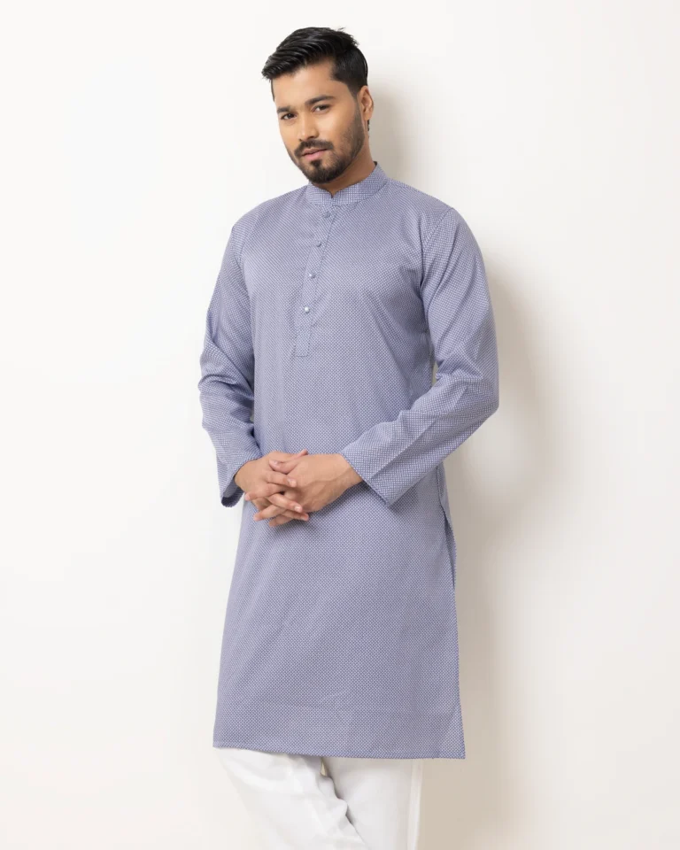 Blue & Gray Abstract Panjabi